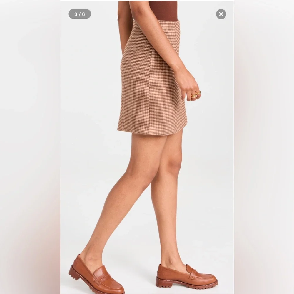 New! Favorite‎ Daughter The First Wife Miniskirt in Toffee Houndstooth Sz 8 $188